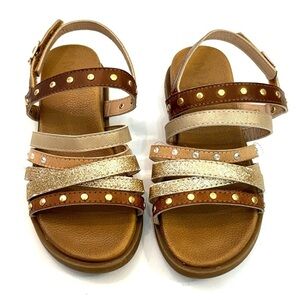 Little Girls MIA Brown Strappy Sandals Size 11